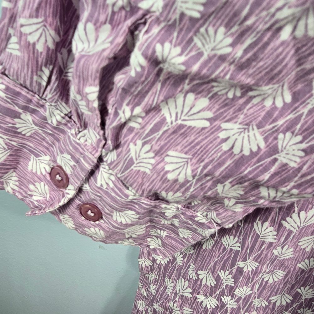 Scandia Woods Lavender Floral Cotton Top Plus Size Xxxl - Picture 10 of 14